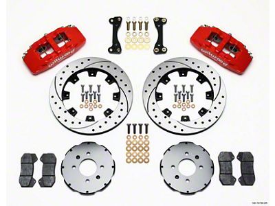 Wilwood Dynapro 6 Front Hat Kit 12.19in Drilled Red 90-99 - 140-10736-DR