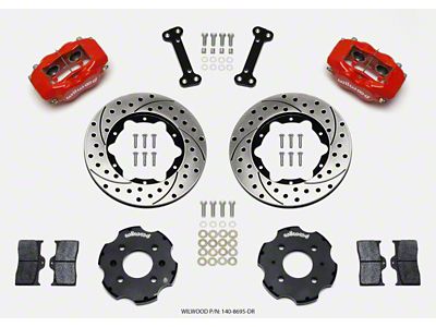 Wilwood Forged Dynalite Front Hat Kit 11.00in Drilled Red Integra/Civic - 140-8695-DR