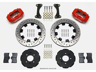 Wilwood Forged Dynalite Front Hat Kit 12.19in Drilled Red 90-99 - 140-6310-DR