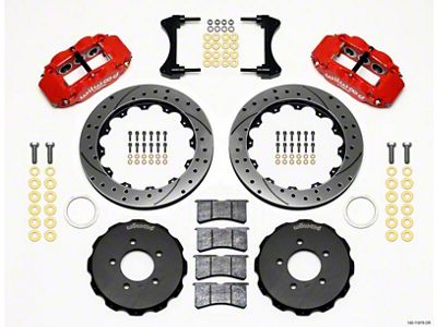 Wilwood Narrow Superlite 6R Front Hat Kit 12.88in Drill Red - 140-11978-DR