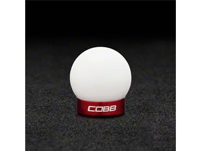 Cobb Ford Mustang Shift Knob White with Red Base - 2M1350-W-RD