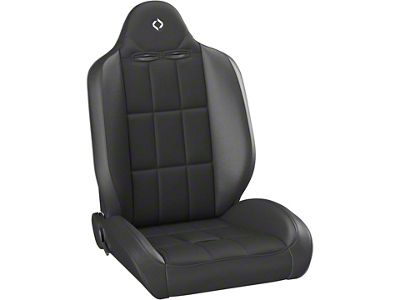 Corbeau Baja RS Suspension Seats with Inflatable Lumbar; Black Vinyl/Cloth; Pair (Universal; Some Adaptation May Be Required)