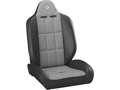 Corbeau Baja RS Suspension Seats with Inflatable Lumbar; Black Vinyl/Grey Cloth; Pair (Universal; Some Adaptation May Be Required)