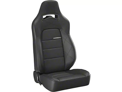 Corbeau Trailcat Reclining Seats with Seat Heater; Black Vinyl/Black HD Vinyl; Pair (Universal; Some Adaptation May Be Required)