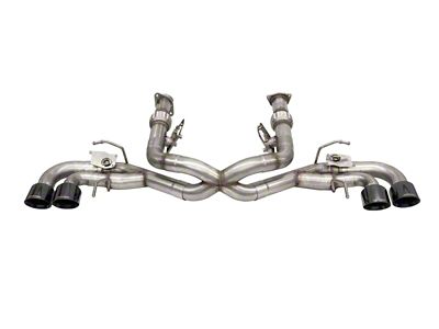 Corsa Performance 2020-2024 Corvette C8 3in Valved Cat-Back 4.5in Blk Quad - 21105BLK