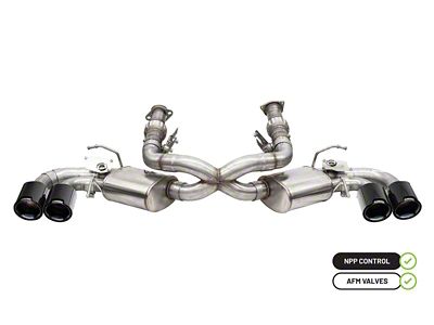 Corsa Performance 20-24 Chevrolet Corvette C8 RWD 3in Valved Cat-Back w/AFM - 21100CFBLK