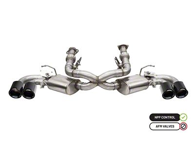 Corsa Performance 2020-2024 Chevrolet Corvette C8 RWD 3in Valved Cat-Back w/4.5in - 21103CFBLK