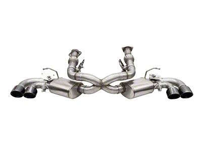 Corsa Performance 20-24 Corvette C8 3in Valved Cat-Back 4.5in Blk Quad - 21103BLK