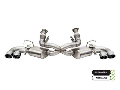 Corsa Performance 2020-24 Corvette C8 3in Valved Cat-Back 4.5in Pol Quad - 21100