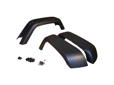 Crown Automotive Jeep Replacement Black Textured Flare Kit for JK Wranglers, 4 Flares, Retainers and Rivets - 5KFK