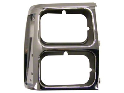 Crown Automotive Jeep Replacement Dual Headlight Bezel, Black & Chrome, Plastic, Right for 84/90 XJ Cherokee - 55008046