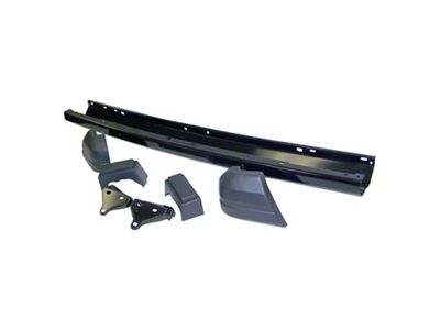Crown Automotive Jeep Replacement Front Bumper Kit - Black; Includes Bumper, End Caps, Brackets & Guards - 52000185K