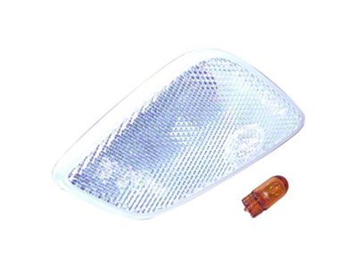 Crown Automotive Jeep Replacement Left Side Marker Lamp, Clear w/ Amber Bulb for 1997-2006 Jeep TJ Wrangler - 55155629ABC