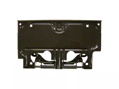 Crown Automotive Jeep Replacement Rear License Plate Bracket for YJ Wrangler; Black, Includes Springs and Pin - 55007403