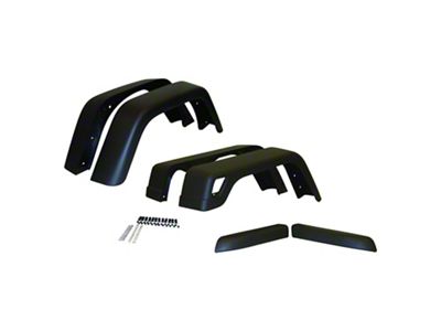 Crown Automotive Jeep Replacement Fender Flare Kit, Wide Style; Includes 4 Fender Flares, 2 Extensions, & Hardware - 55254918K76