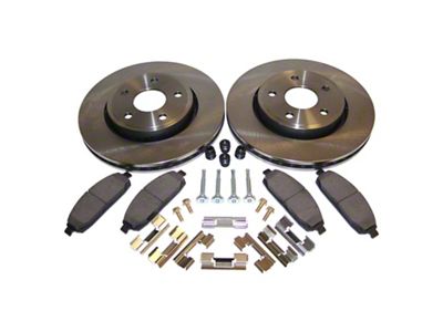 Crown Automotive Jeep Replacement Front Performance Brake Kit for Jeep WK, WH, Drilled & Slotted Rotors & Hardware - 52089269K
