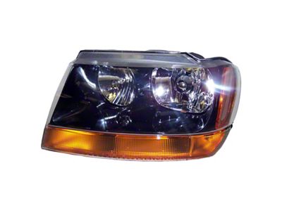 Crown Automotive Jeep Replacement Left Headlight w/o Headlamp Leveling Device for 99/02 Jeep WJ Grand Cherokee - 55155129AB