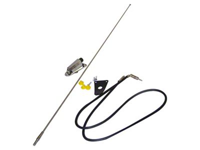 Crown Automotive Jeep Replacement Chrome Antenna Kit for 1975-1995 Jeep CJ's & YJ Wrangler; Includes Bracket - 8127842K