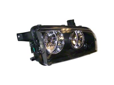 Crown Automotive Jeep Replacement Right Halogen Headlight for 2008-2010 Dodge LX Charger; Incl. Bulbs & Harness - 4806164AJ