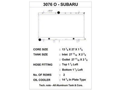 CSF 02-07 Subaru WRX/STI Radiator w/Built-In Oil Cooler/Filler Neck - 3076O
