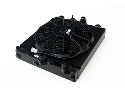 CSF Universal Half Radiator w/-16AN & Slip-On Fittings/12in SPAL Fan - 2858XB