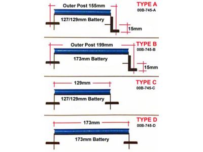 Cusco 173mm D-Type Battery Tie Down - Aluminum Blue - 00B 745 D