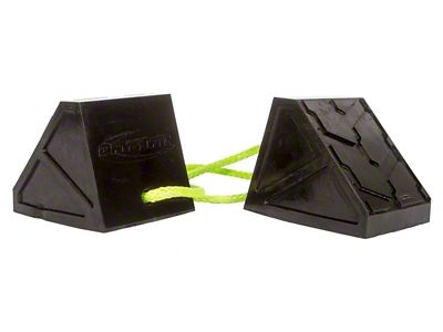 Daystar Dual Wheel Chock With 3 Foot Plasma Rope Tether - KU30010BK