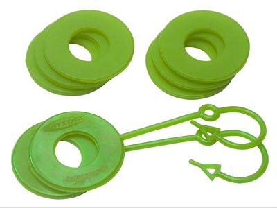 Daystar Fluorescent Green Locking D Ring Isolator Pair w/Washer Kit - KU70059FG
