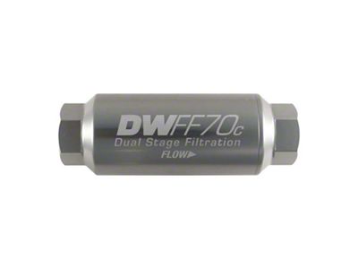 DeatschWerks 10AN Female 10 Micron 70mm Compact In-Line Fuel Filter - 8-03-70C-010K
