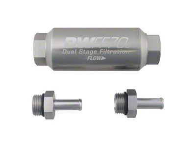 DeatschWerks 3/8in 10 Micron 70mm Compact In-Line Fuel Filter Kit - 8-03-70C-010K-38