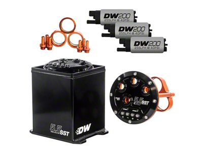 DeatschWerks 5.5L Modular Surge Tank Includes 3 200 Fuel Pumps - 6-201-55ST