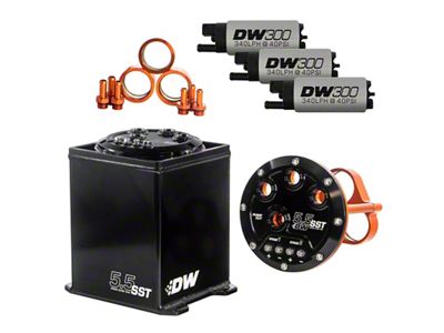 DeatschWerks 5.5L Modular Surge Tank Includes 3 300 Fuel Pumps - 6-301-55ST