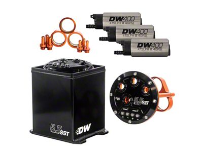 DeatschWerks 5.5L Modular Surge Tank Includes 3 400 Fuel Pumps - 6-401-55ST
