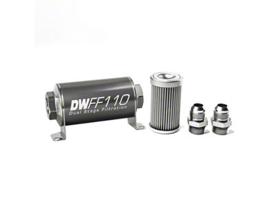 DeatschWerks Stainless Steel 10AN 10 Micron Universal Inline Fuel Filter - 8-03-110-010K-10