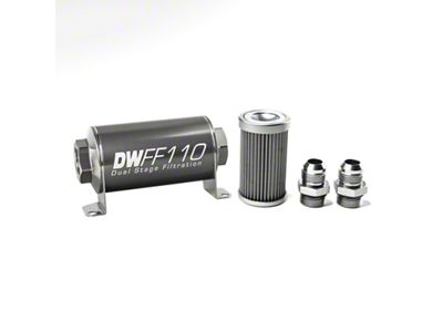 DeatschWerks Stainless Steel 10AN 40 Micron Universal Inline Fuel Filter - 8-03-110-040K-10