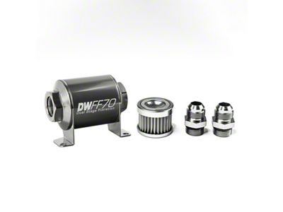 DeatschWerks Stainless Steel 10AN 5 Micron Universal Inline Fuel Filter - 8-03-070-005K-10