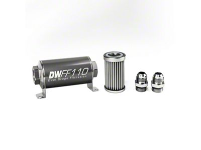 DeatschWerks Stainless Steel 10AN 5 Micron Universal Inline Fuel Filter - 8-03-110-005K-10