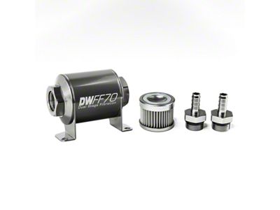 DeatschWerks Stainless Steel 3/8in 10 Micron Universal Inline Fuel Filter - 8-03-070-010K-38