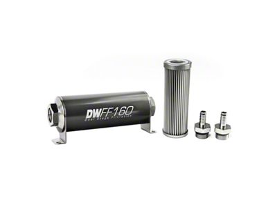 DeatschWerks Stainless Steel 3/8in 10 Micron Universal Inline Fuel Filter - 8-03-160-010K-38