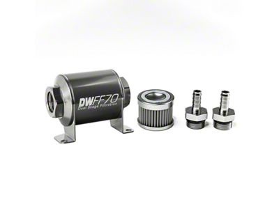 DeatschWerks Stainless Steel 3/8in 100 Micron Universal Inline Fuel Filter - 8-03-070-100K-38