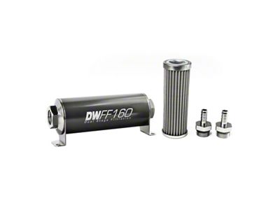 DeatschWerks Stainless Steel 3/8in 100 Micron Universal Inline Fuel Filter - 8-03-160-100K-38