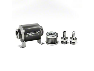 DeatschWerks Stainless Steel 3/8in 40 Micron Universal Inline Fuel Filter - 8-03-070-040K-38