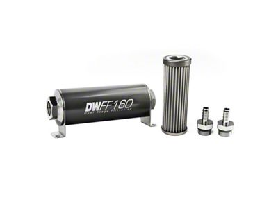 DeatschWerks Stainless Steel 3/8in 40 Micron Universal Inline Fuel Filter - 8-03-160-040K-38