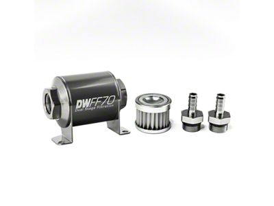 DeatschWerks Stainless Steel 3/8in 5 Micron Universal Inline Fuel Filter - 8-03-070-005K-38