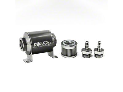 DeatschWerks Stainless Steel 5/16in 100 Micron Universal Inline Fuel Filter - 8-03-070-100K-516