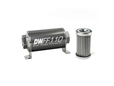 DeatschWerks Stainless Steel 5 Micron Universal Inline Fuel Filter Housing - 8-03-110-005K