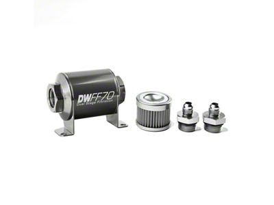 DeatschWerks Stainless Steel 6AN 10 Micron Universal Inline Fuel Filter - 8-03-070-010K-6