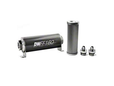 DeatschWerks Stainless Steel 6AN 10 Micron Universal Inline Fuel Filter - 8-03-160-010K-6