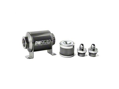 DeatschWerks Stainless Steel 6AN 40 Micron Universal Inline Fuel Filter - 8-03-070-040K-6