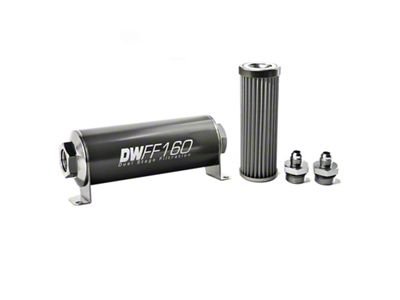 DeatschWerks Stainless Steel 6AN 40 Micron Universal Inline Fuel Filter - 8-03-160-040K-6